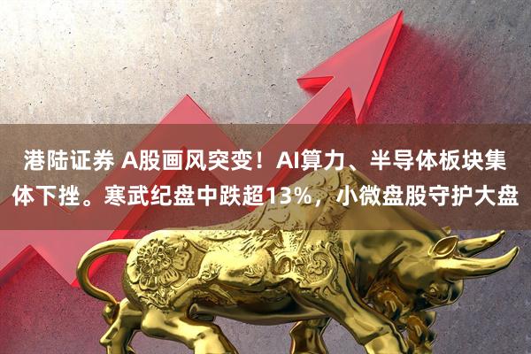 港陆证券 A股画风突变！AI算力、半导体板块集体下挫。寒武纪盘中跌超13%，小微盘股守护大盘